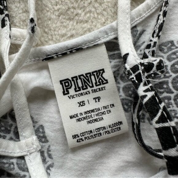 Victoria's Secret PINK | Black And White Pineapple Tank Top | Size Extra Small - Picture 7 of 10